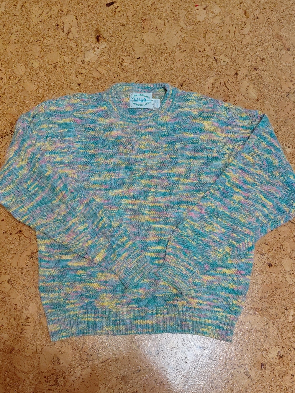 Lake Harmony Rowing Club Men's Vintage Multi-Color Crewneck Sweater Size L